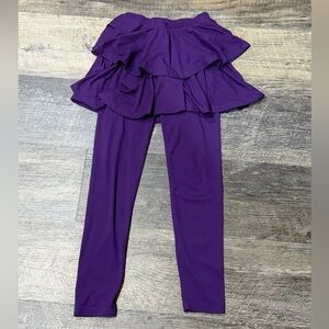 Purple Kids Ruffle Skirt Leggings